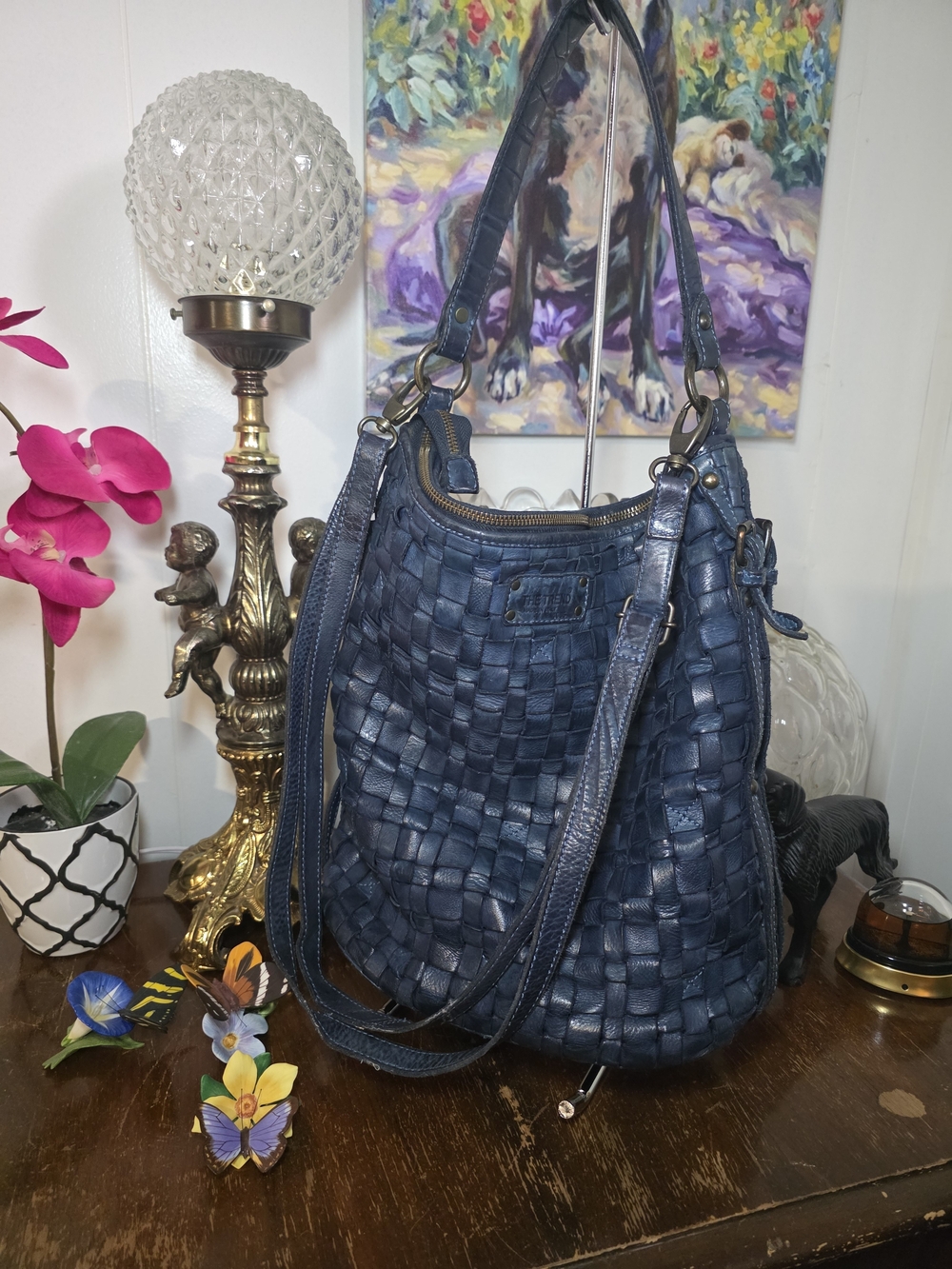 Vintage "The Trend 1985" Italian Woven Leather Slouchy Shoulder Bag – Rich Indig